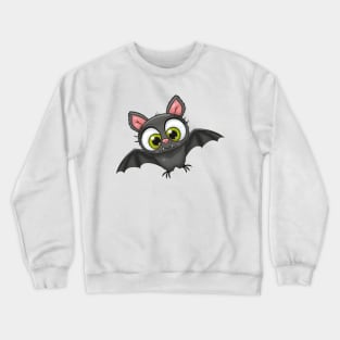 Cute bat with cute green eyes Crewneck Sweatshirt